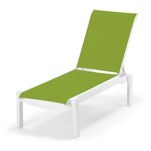 Leeward MGP Chaise Lounge in Textured Snow/Lime by Telescope Casual
