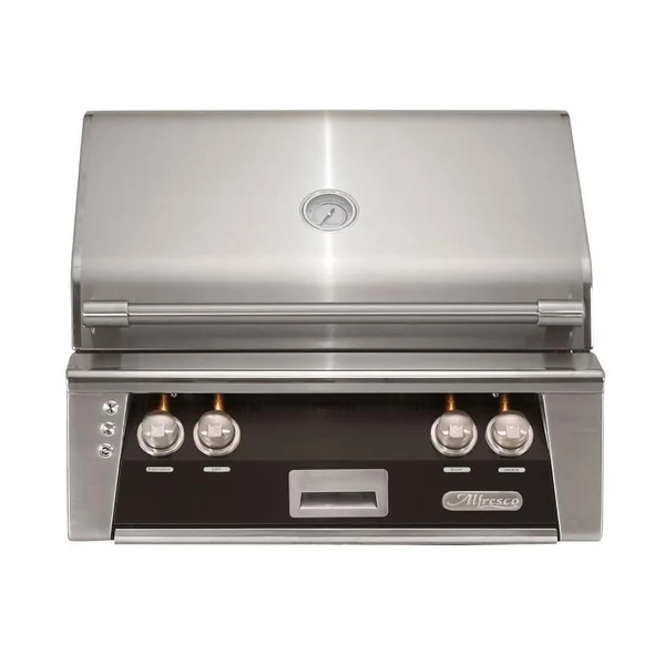 Alfresco ALXE 30-Inch Built-In Natural Gas Grill With Rotisserie in Jet Black Matte - ALXE-30-NG-SM9005