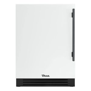 True 24 Inch 5.6 Cu. Ft. Left Hinge Outdoor Refrigerator - Matte White w/ Pewter Handles - TUR-24-L-OP-C~DSK-030-H05