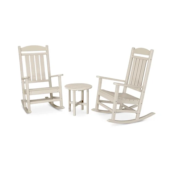 Presidential 3 Pc Recycled Plastic Seating Set in Sand by POLYWOOD