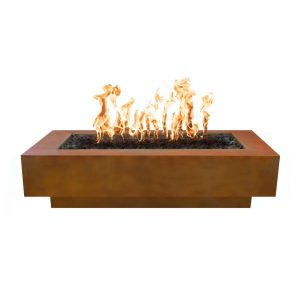 Coronado 60 Inch Rectangular Corten Steel Natural Gas Fire Pit in Copper by The Outdoor Plus