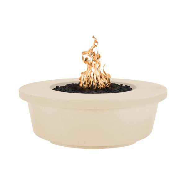 Tempe 48 Inch Round GFRC Propane Fire Pit w/ Glow Plug in Vanilla by The Outdoor Plus