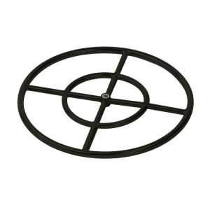 BBQGuys Signature 18-Inch Double-Ring Black Steel Natural Gas Burner W/ 1/2-Inch Inlet - BK-FR-18