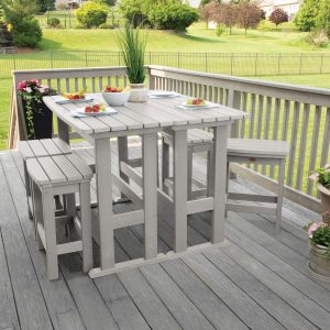 Hart Lane 6 Pc Recycled Plastic Counter Height Dining Set in Harbor Gray by Lakeview Outdoor Designs