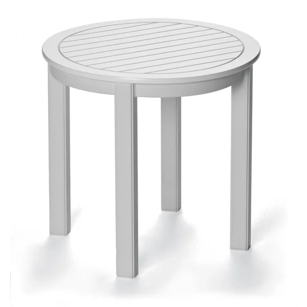 21 Inch Round MGP End Table in Textured Snow by Telescope Casual