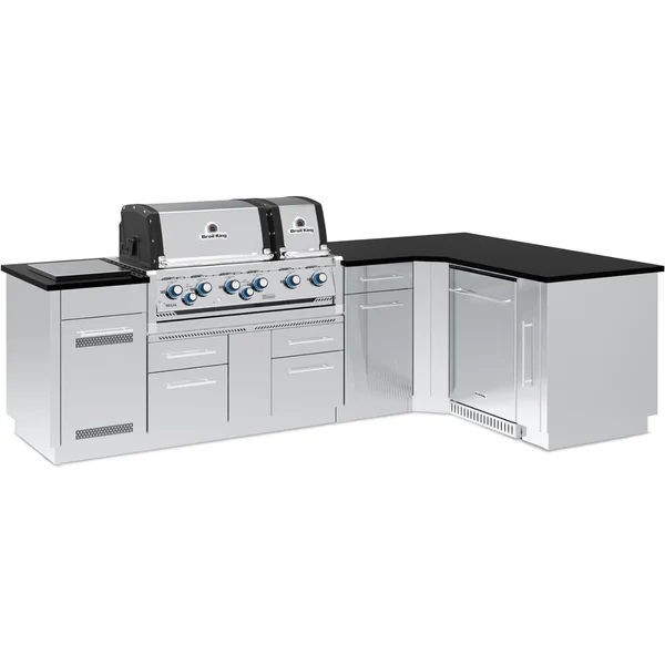 Broil King Imperial S 690iG 7 1/2 Ft Outdoor Kitchen Island w/ Natural Gas 6 Burner Grill