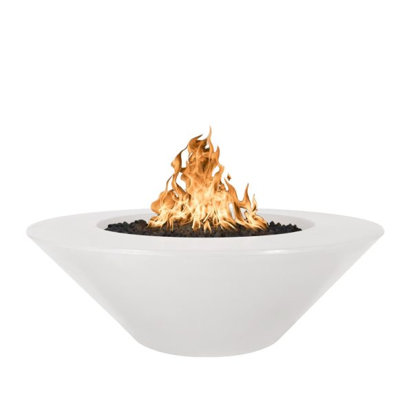 Cazo 48 Inch Round GFRC Natural Gas Fire Pit w/ Glow Plug in Limestone by The Outdoor Plus