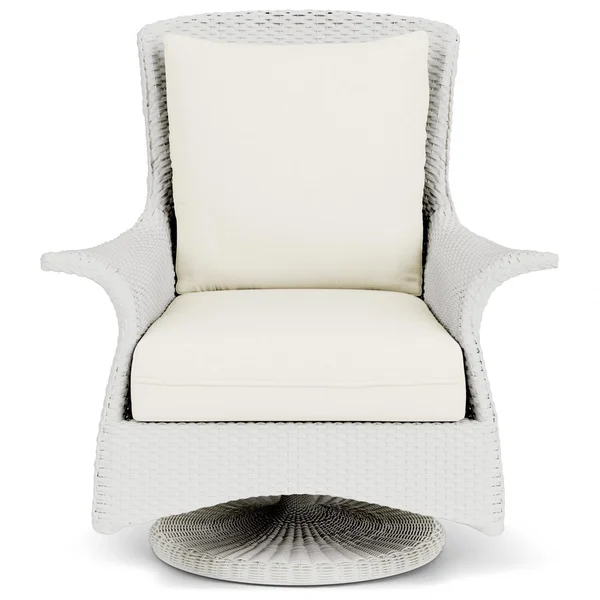 Mandalay Lloyd Loom Swivel Rocker Club Chair in Matte White/Sailcloth Salt by Lloyd Flanders