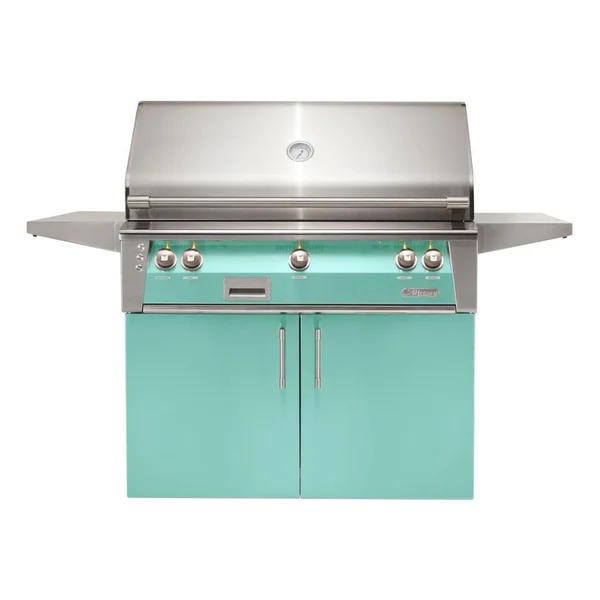 Alfresco ALXE 42-Inch Freestanding Natural Gas Grill With Rotisserie in Light Green - ALXE-42C-NG-S6027