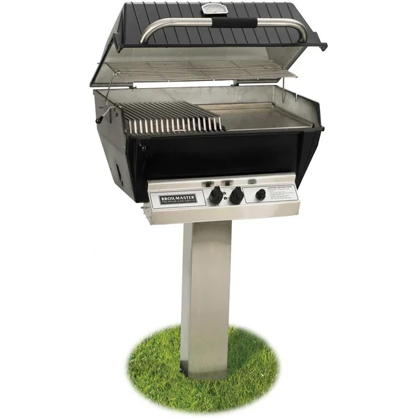 Broilmaster P3-SXN Super Premium Natural Gas Grill On Stainless Steel In-Ground Post