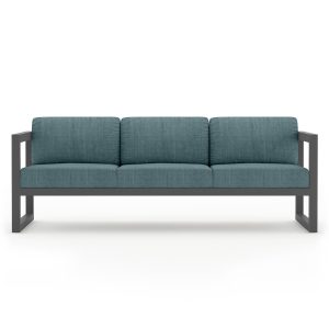 Misty Cove 3 Person Aluminum Sofa in Slate/Cast Lagoon by Lakeview Outdoor Designs