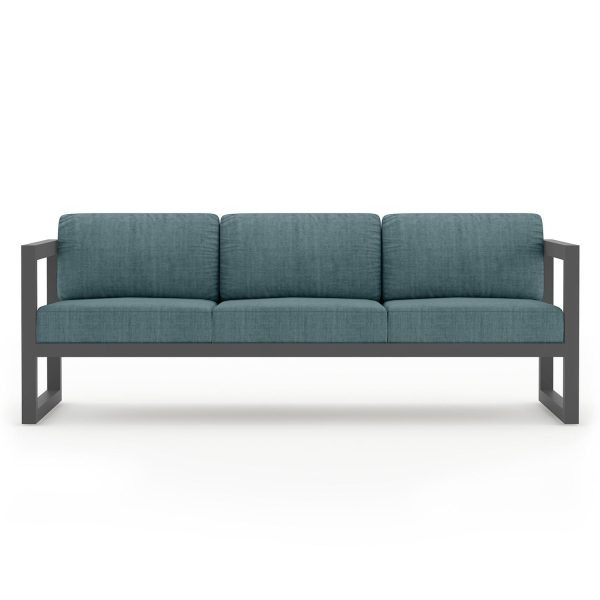 Misty Cove 3 Person Aluminum Sofa in Slate/Cast Lagoon by Lakeview Outdoor Designs