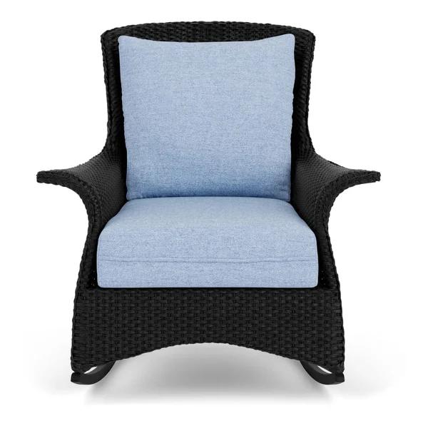 Mandalay Lloyd Loom Rocking Club Chair in Ebony/Demo Skyway by Lloyd Flanders