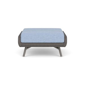 Essence Lloyd Loom Ottoman in Pewter/Demo Skyway by Lloyd Flanders