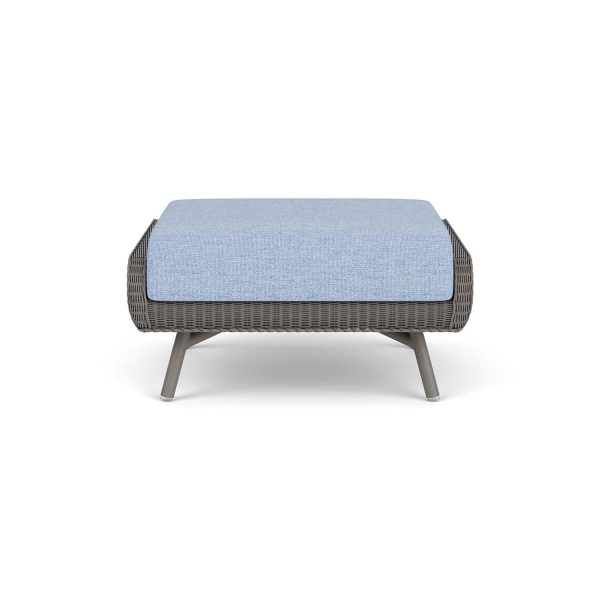 Essence Lloyd Loom Ottoman in Pewter/Demo Skyway by Lloyd Flanders