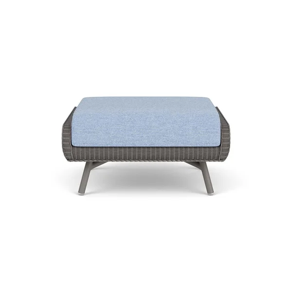 Essence Lloyd Loom Ottoman in Pewter/Demo Skyway by Lloyd Flanders
