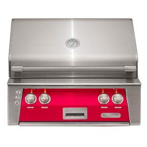Alfresco ALXE 30-Inch Built-In Propane Grill With Rotisserie in Raspberry Red - ALXE-30-LP-S3027