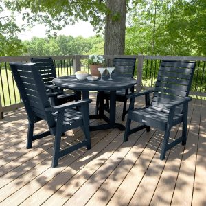 Elm Pointe 5 Pc Recycled Plastic Dining Set in Federal Blue by Lakeview Outdoor Designs