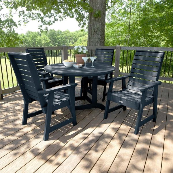 Elm Pointe 5 Pc Recycled Plastic Dining Set in Federal Blue by Lakeview Outdoor Designs
