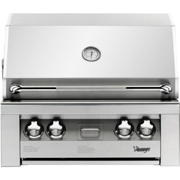 Vintage 30 Inch Stainless Steel Built-In Natural Gas Grill - VBQ30G-N