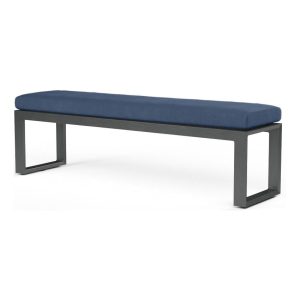 Redondo 72 Inch Aluminum Bench in Slate/Spectrum Indigo by Sunset West