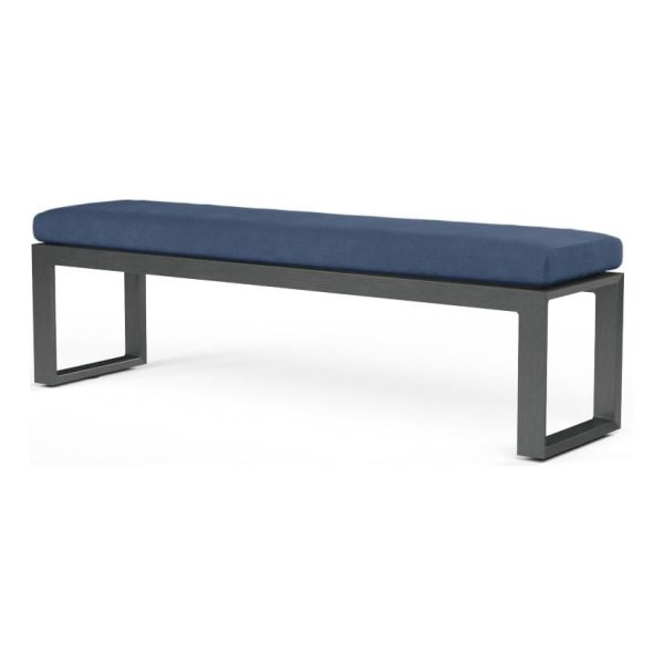 Redondo 72 Inch Aluminum Bench in Slate/Spectrum Indigo by Sunset West