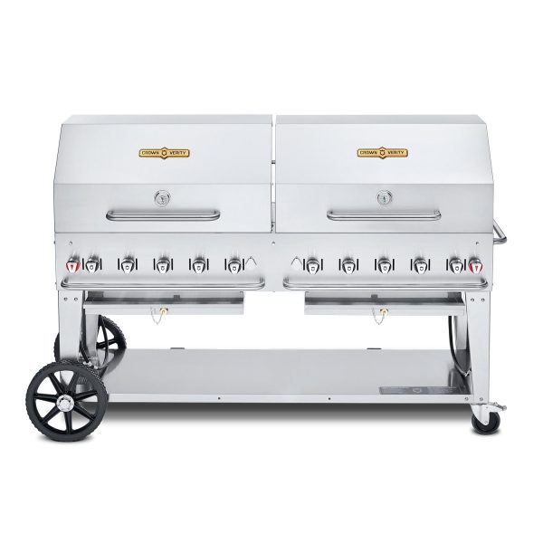 Crown Verity 72-Inch Mobile Propane Grill Dome Package W/2 Roll Domes - CV-MCB-72RDP-LP