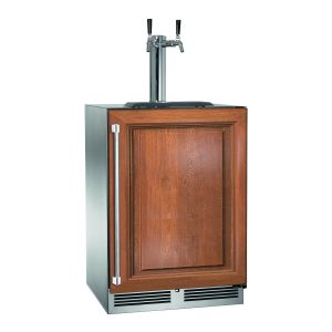 Perlick 24-Inch Signature Series Marine & Coastal Series Stainless Steel Panel Ready Dual Tap Outdoor Beverage Dispenser - Right Hinge - HP24TM-4-2R-2