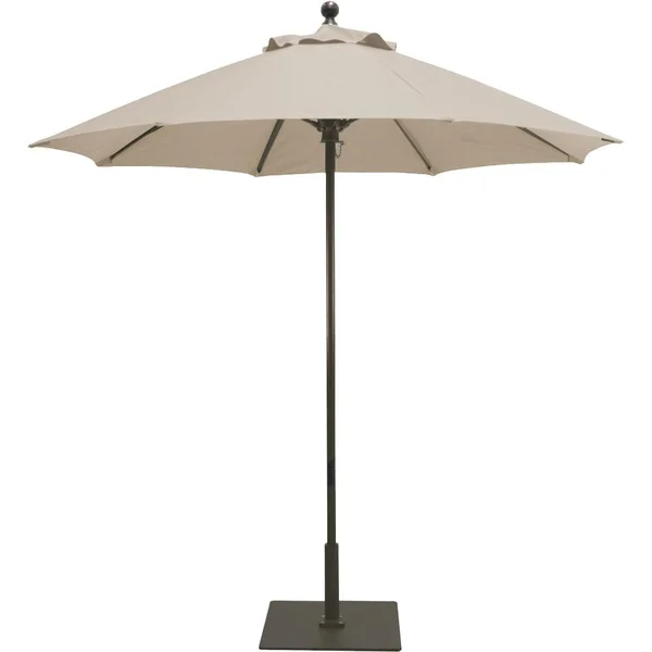 Galtech 7.5 Ft. Octagonal Aluminum Patio Market Umbrella W/ Push Lift - Antique Bronze Frame W/ Sunbrella Canvas Antique Beige Canopy