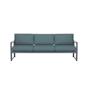 Avenue Bay 3 Person Aluminum Sofa in Slate/Cast Lagoon by Lakeview Outdoor Designs