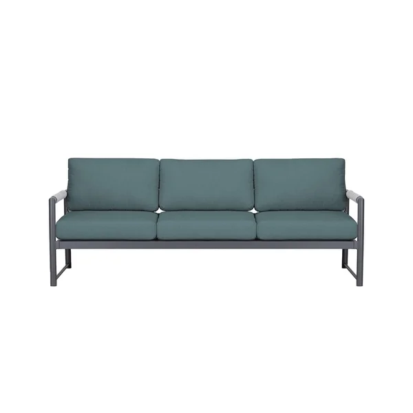 Avenue Bay 3 Person Aluminum Sofa in Slate/Cast Lagoon by Lakeview Outdoor Designs