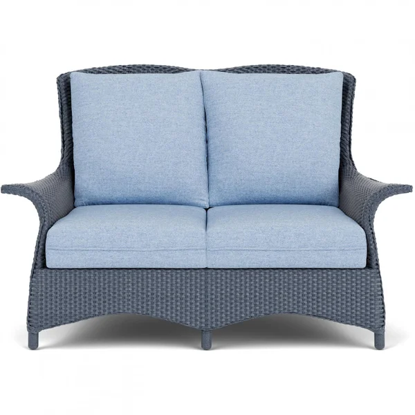 Mandalay Lloyd Loom Loveseat in Denim Blue/Demo Skyway by Lloyd Flanders
