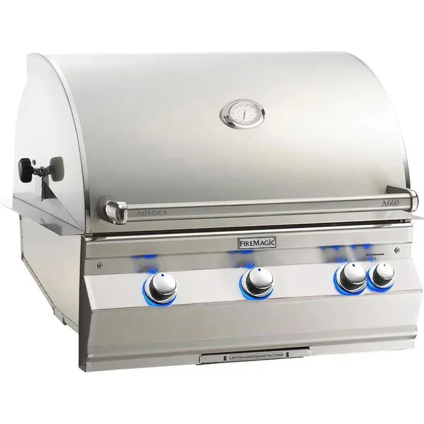 Fire Magic Aurora A660I 30-Inch Built-In Natural Gas Grill With Rotisserie And Analog Thermometer - A660I-8EAN