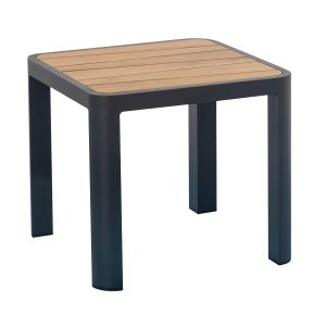 Geneva Aluminum End Table in Nero by HIGOLD