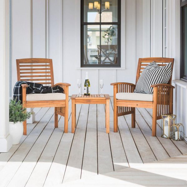 Horizon Way 3 Pc Acacia Seating Set in Brown/Natural by Ultimate Patio