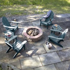 Paradise Key 6 Pc Recycled Plastic Seating Set in Nantucket Blue by Lakeview Outdoor Designs