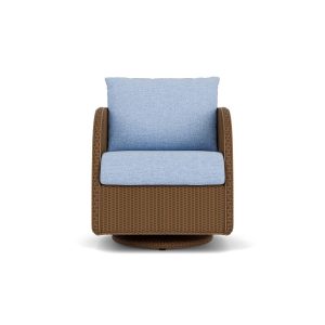 Essence Lloyd Loom Swivel Glider Club Chair in Hickory/Demo Skyway by Lloyd Flanders