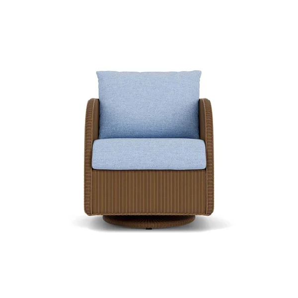 Essence Lloyd Loom Swivel Glider Club Chair in Hickory/Demo Skyway by Lloyd Flanders