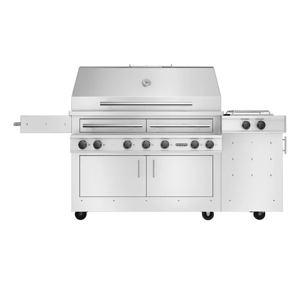 Kalamazoo K1000HS Hybrid Fire Four Burner Freestanding Natural Gas Grill W/ Two Meat & Two Plancha Grill Surface Grates