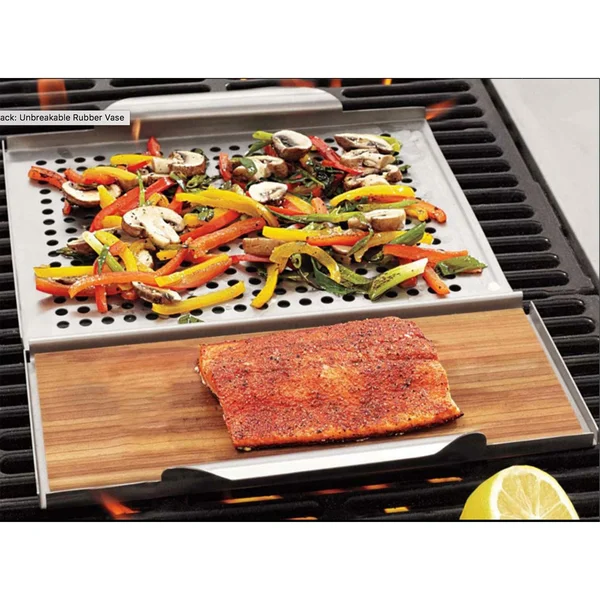 Outset Stainless Steel Grill Grid W/ Plank Holder