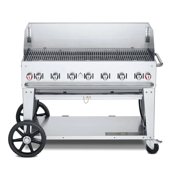 Crown Verity 48-Inch Single Inlet (50 or 100 LB Tanks Only) Mobile Propane Grill Windguard Package - CV-MCB-48-SI 50/100-WGP