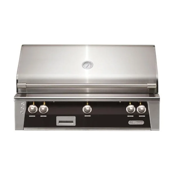 Alfresco ALXE 42-Inch Built-In Natural Gas Grill With Sear Zone And Rotisserie in Jet Black Matte - ALXE-42SZ-NG-SM9005