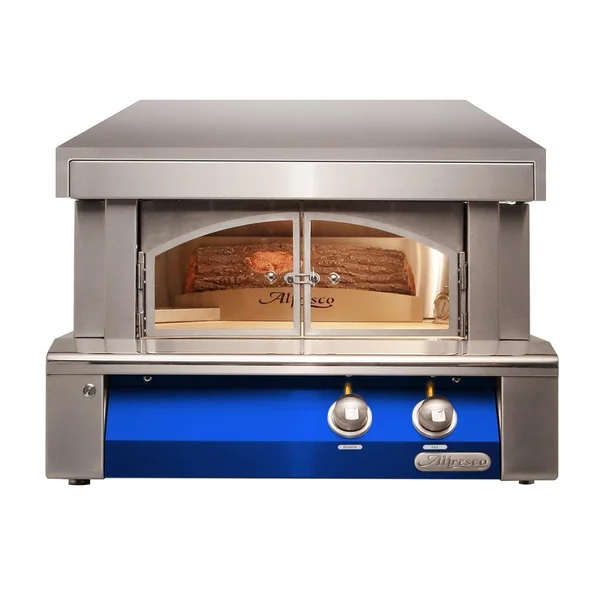 Alfresco 30-Inch Built-In Natural Gas Outdoor Pizza Oven Plus in Ultramarine Blue - AXE-PZA-BI-NG-S5002