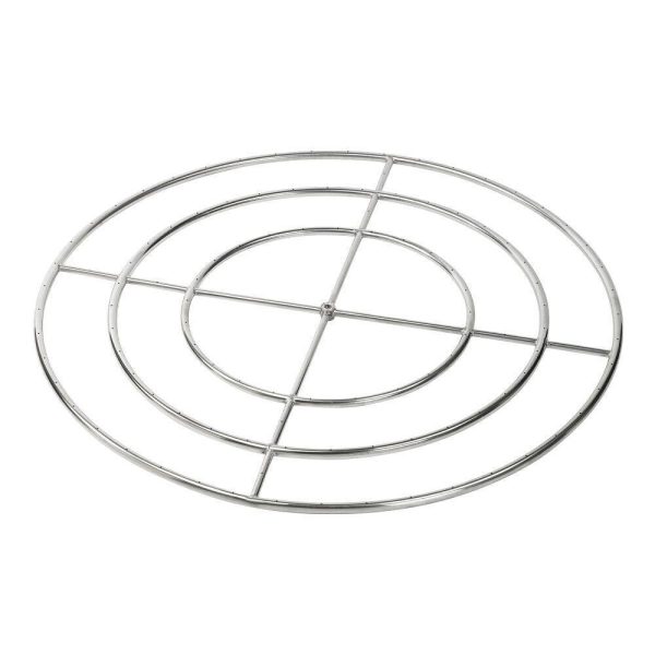 BBQGuys Signature 48-Inch Stainless Steel Triple-Ring Propane Gas Burner W/ 3/4-Inch Inlet - SS-FR-48-LP