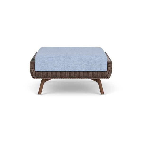 Essence Lloyd Loom Ottoman in Bark/Demo Skyway by Lloyd Flanders