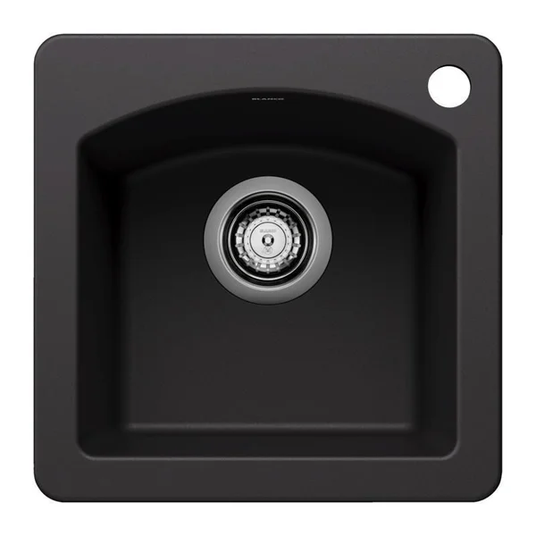 Blanco Diamond Silgranit 15 X 15 Inch Drop-in/Undermount Bar Sink - Coal Black - 442915
