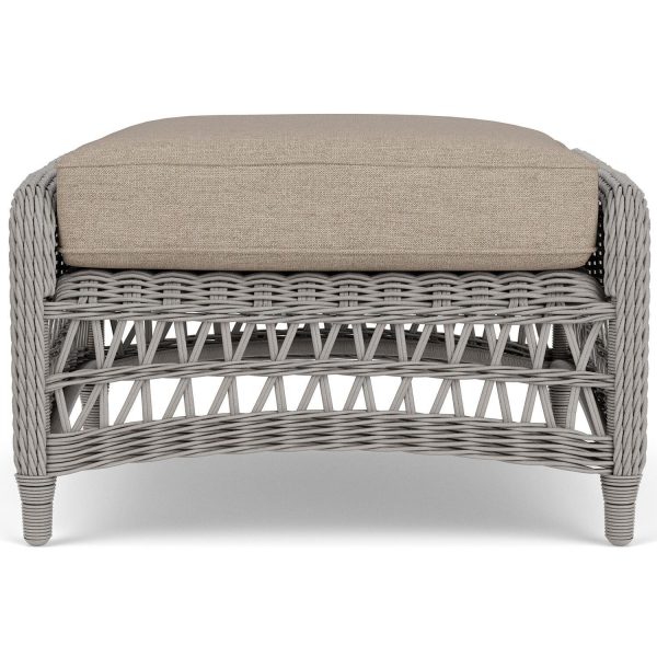 Mackinac Wicker Ottoman in Putty/Demo Oatmeal By Lloyd Flanders