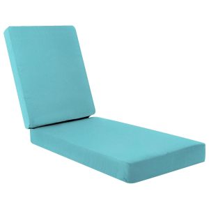 Sunbrella Canvas Aruba Long Outdoor Replacement Chaise Lounge Cushion W/ Knife Edge By BBQGuys Signature