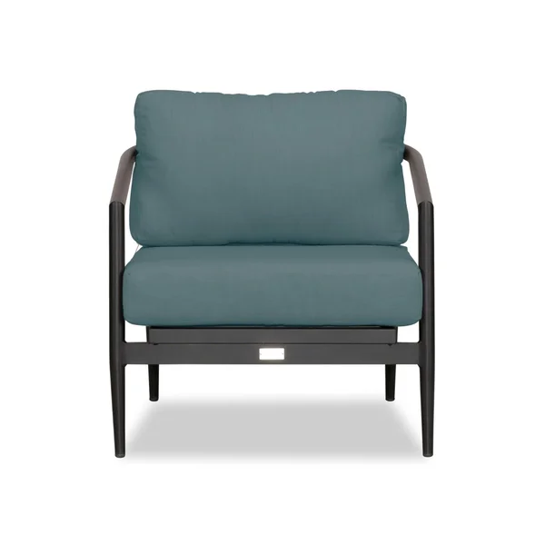 Midnight Cove Aluminum Club Chair in Black/Cast Lagoon by Lakeview Outdoor Designs