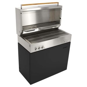 Flammkraft Model D Propane Gas Grill - Ivory Black - 1029545